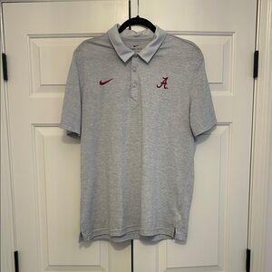 Nike Dri-Fit Embroidered Gray Polo Shirt - Alabama Crimson Tide